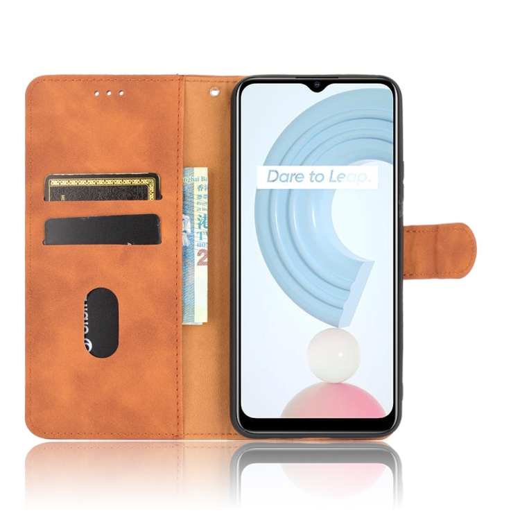 9D SKLO + PUZDRO 2v1 pre Realme C21 - Knižkové Solid hnedé