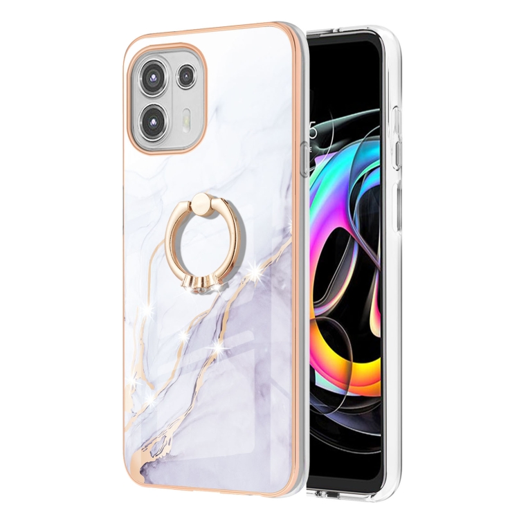 9D SKLO + PÚZDRO 2v1 pre Motorola Moto Edge 20 Lite - Marble Ring