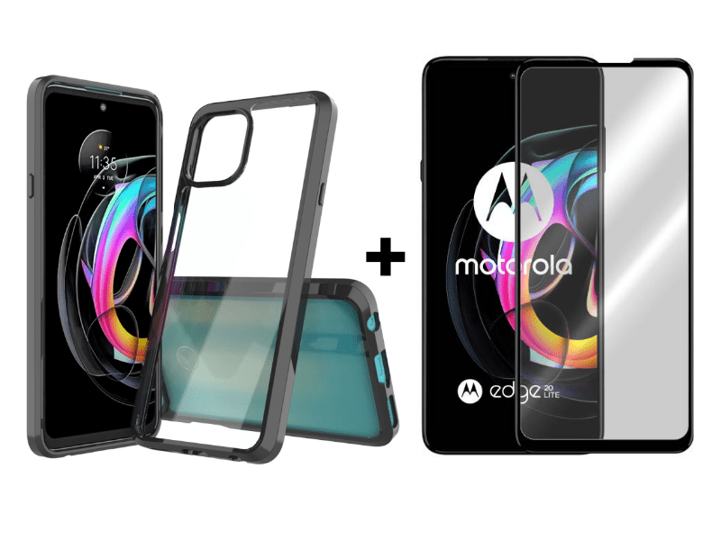 9D SKLO + PÚZDRO 2v1 pre Motorola Moto Edge 20 Lite - Acrylic protective