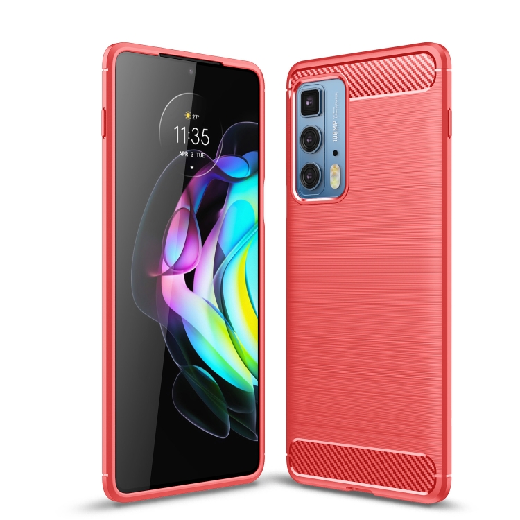 9D SKLO + PÚZDRO 2v1 pre Motorola Moto Edge 20 Pro - carbon červené
