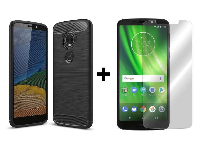 SKLO + PÚZDRO 2v1 pre Lenovo Motorola G6 Play / Moto E5 - carbon čierne