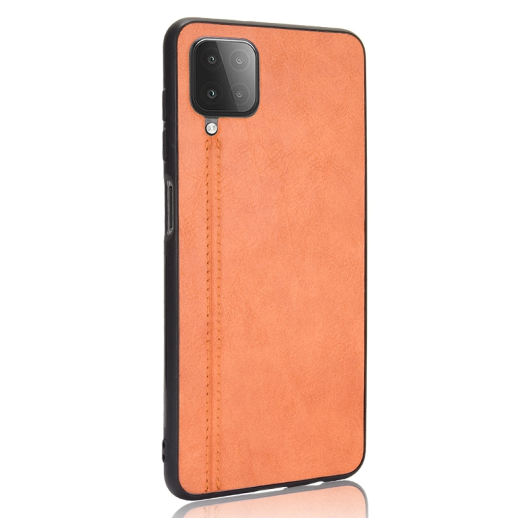9D SKLO + PUZDRO 2v1 pre Samsung Galaxy A12 - Sewing hnedé
