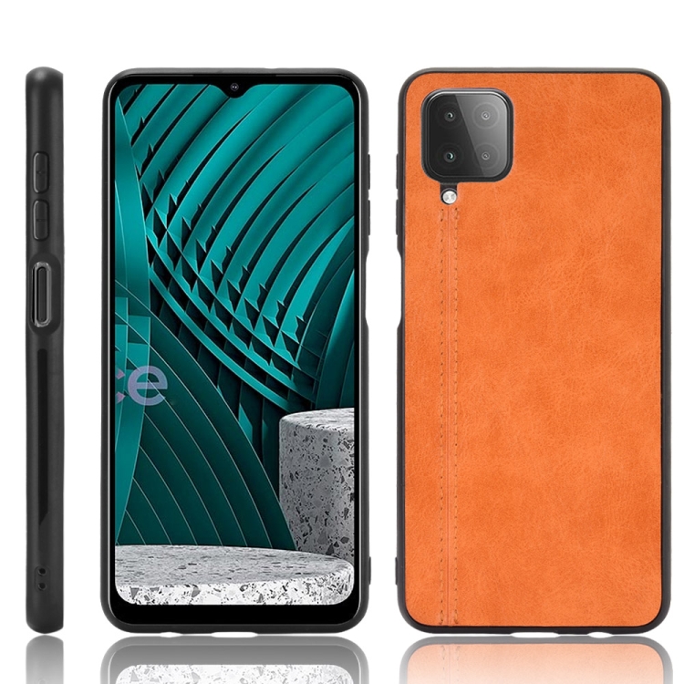 Silikonové puzdro na Samsung Galaxy A12 - Sewing hnedé