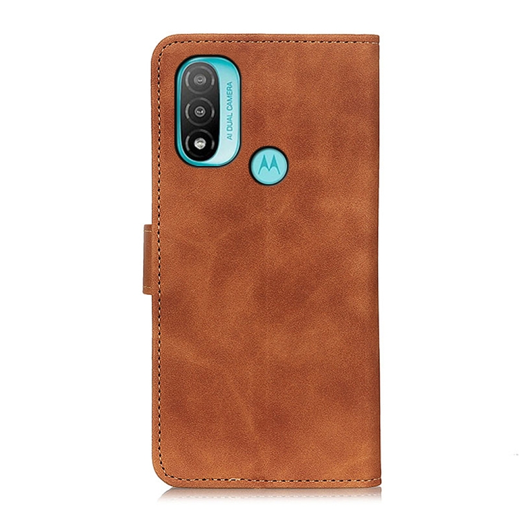9D SKLO + PUZDRO 2v1 pre Motorola Moto E20 / E30 / E40 - Knižkové KHAZNEH hnedé