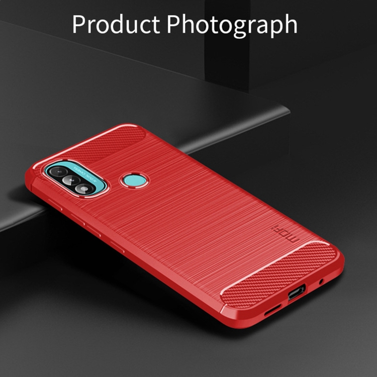 Silikónový obal na Motorola Moto E20 / E30 / E40 - carbon červený