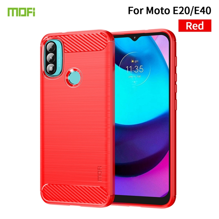 Silikónový obal na Motorola Moto E20 / E30 / E40 - carbon červený