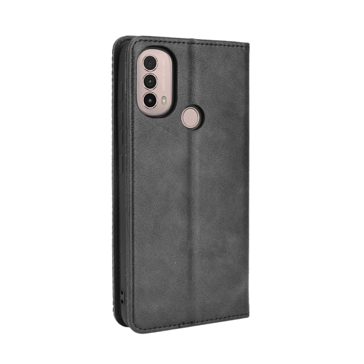 Knižkové puzdro pre Motorola Moto E20 / E30 / E40 - Retro čierne