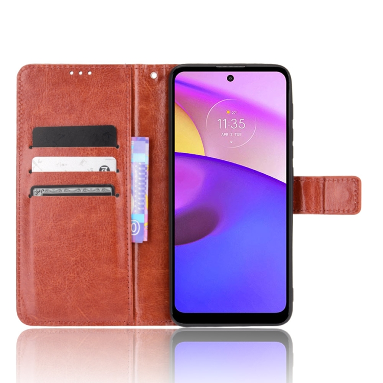 Knižkové puzdro pre Motorola Moto E20 / E30 / E40 - Solid hnedé