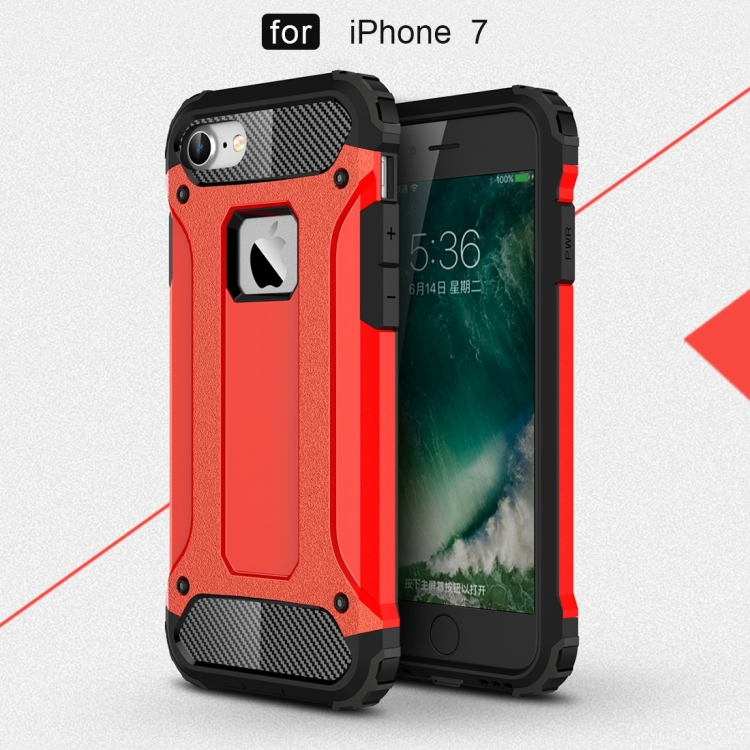 SKLO + PUZDRO 2v1 pre iPhone 7, 8, SE 2 - Armor červené