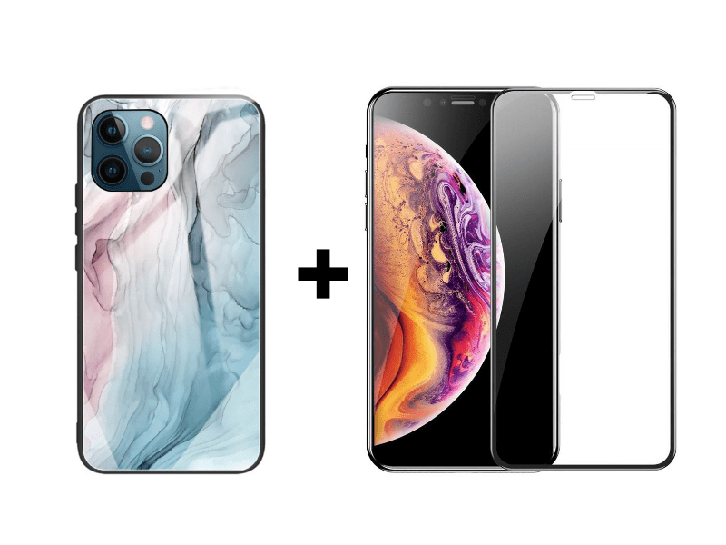 9D SKLO + KRYT 2v1 pre Apple iPhone 11 - Abstract Gray