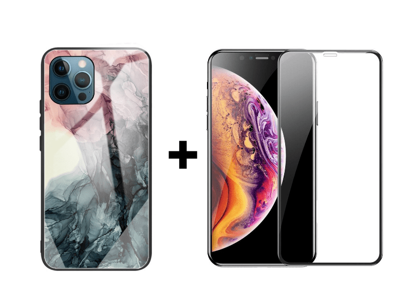 9D SKLO + KRYT 2v1 pre Apple iPhone 11 - Abstract Black