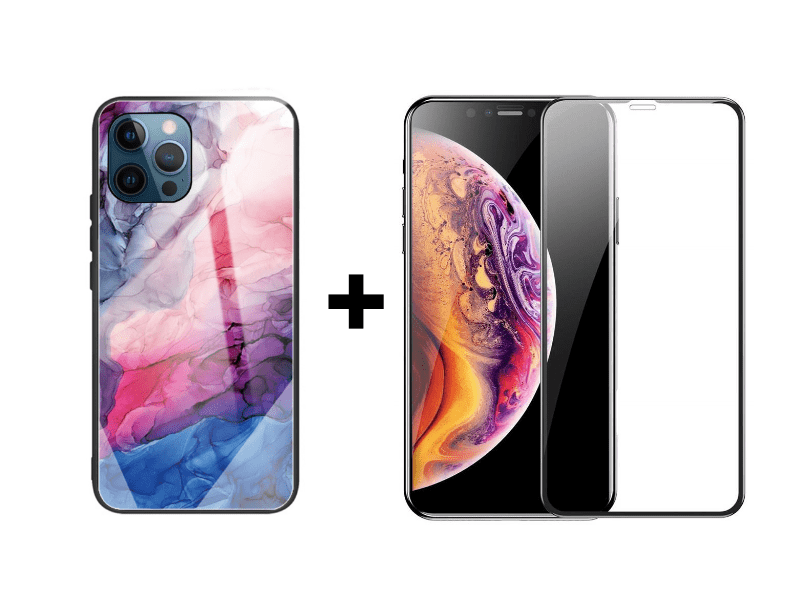 9D SKLO + KRYT 2v1 pre Apple iPhone 11 - Abstract Red
