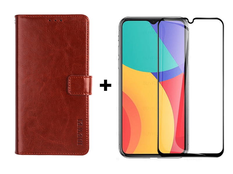 Set 2v1 sklo 9D + kryt na Alcatel 3L 2020 – Solid, hnedý