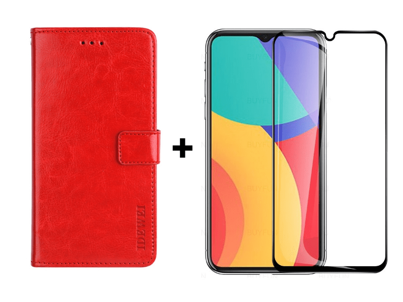 Set 2v1 sklo 9D + kryt na Alcatel 3L 2020 – Solid, červený