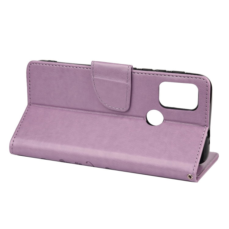 9D SKLO + PUZDRO pre Motorola Moto G10 / G20 / G30 - Knižkové Butterfly fialové