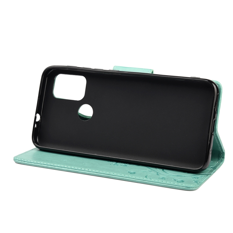Knižkové puzdro Fancy pre Motorola Moto G10 / G20 / G30 - Butterfly zelené
