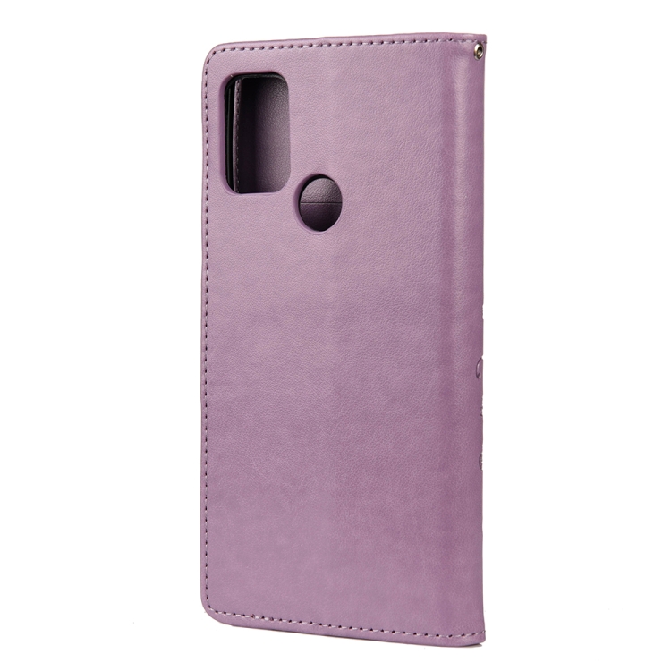 Knižkové puzdro Fancy pre Motorola Moto G10 / G20 / G30 - Butterfly fialové
