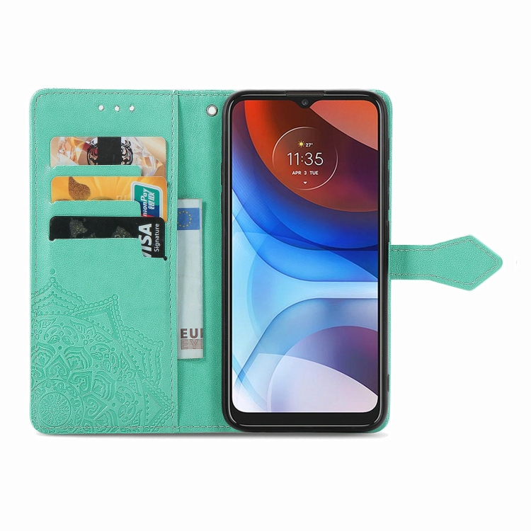 9D SKLO + PÚZDRO pre Motorola Moto E7 Power - Knižkové puzdro Lanyar zelené