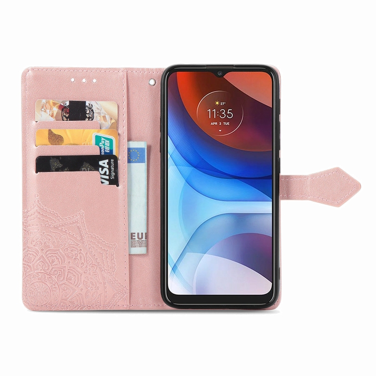 Knižkové puzdro pre Motorola Moto E7 Power - Lanyar ružové