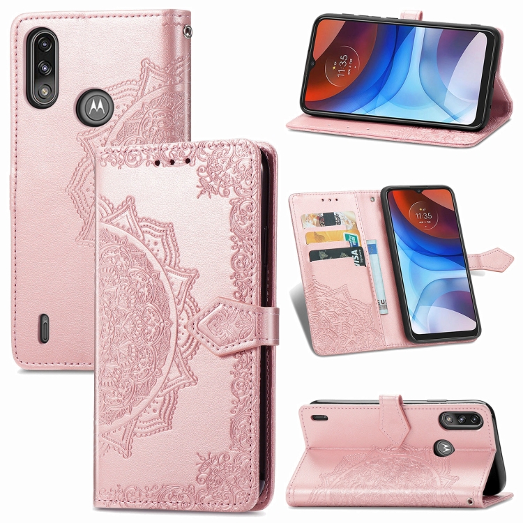 Knižkové puzdro pre Motorola Moto E7 Power - Lanyar ružové