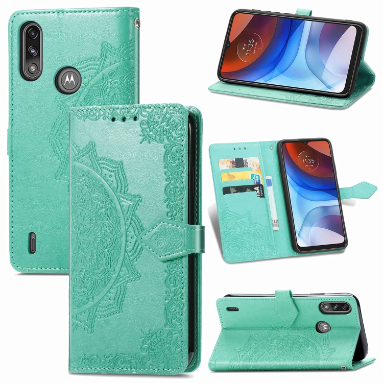 Knižkové puzdro pre Motorola Moto E7 Power - Lanyar zelené