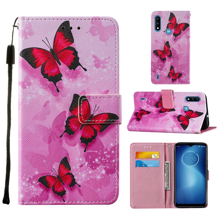 Knižkové puzdro pre Motorola Moto E7 Power - Pink Butterfly