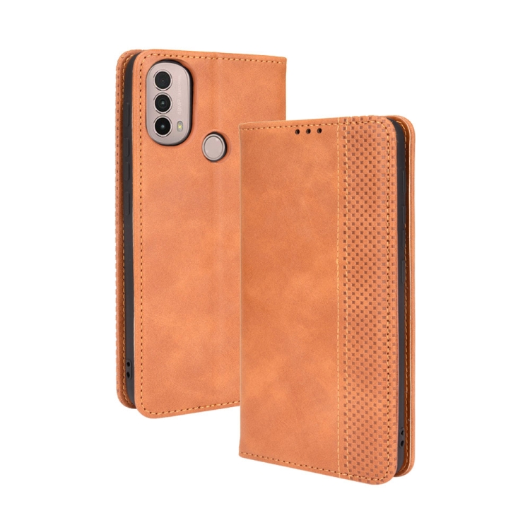 9D SKLO + PUZDRO 2v1 pre Motorola Moto E20 / E30 / E40 - Knižkové Retro hnedé