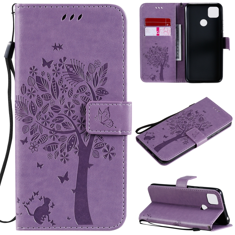 9D SKLO + PUZDRO 2v1 pre Xiaomi Redmi 9C - Knižkové Tree fialové