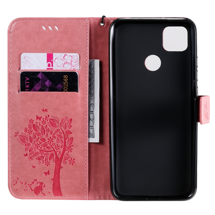 9D SKLO + PUZDRO 2v1 pre Xiaomi Redmi 9C - Knižkové Tree ružové