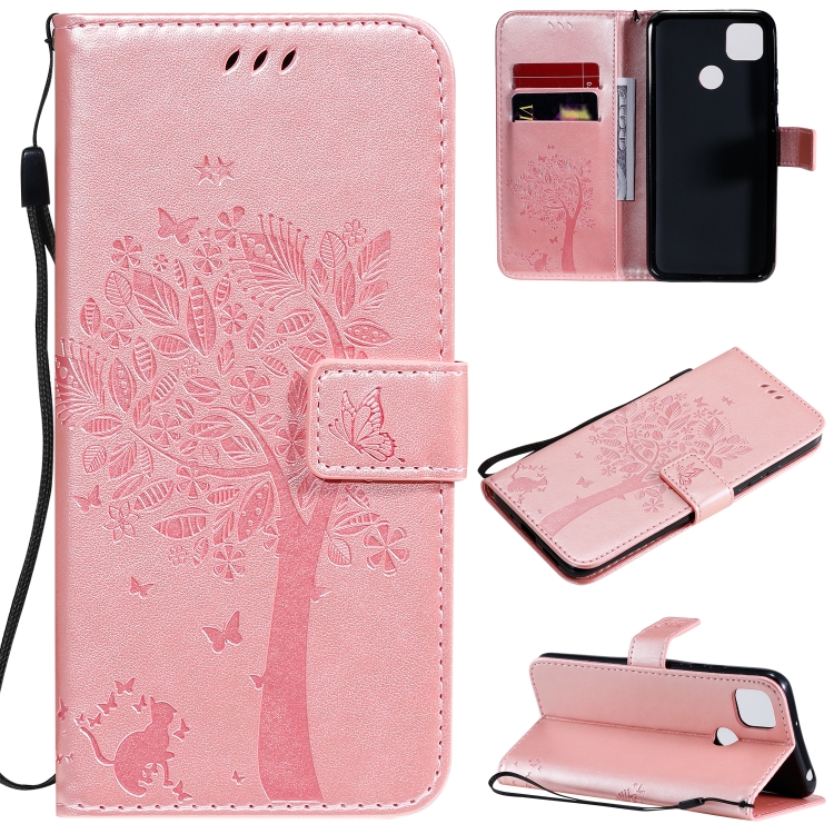 Knižkové puzdro pre Xiaomi Redmi 9C - Tree ružové