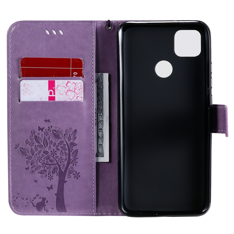 Knižkové puzdro pre Xiaomi Redmi 9C - Tree fialové