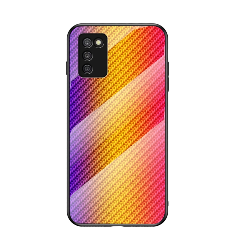 9D SKLO + PÚZDRO 2v1 pre SAMSUNG GALAXY A03s - Carbon Colorful Fiber