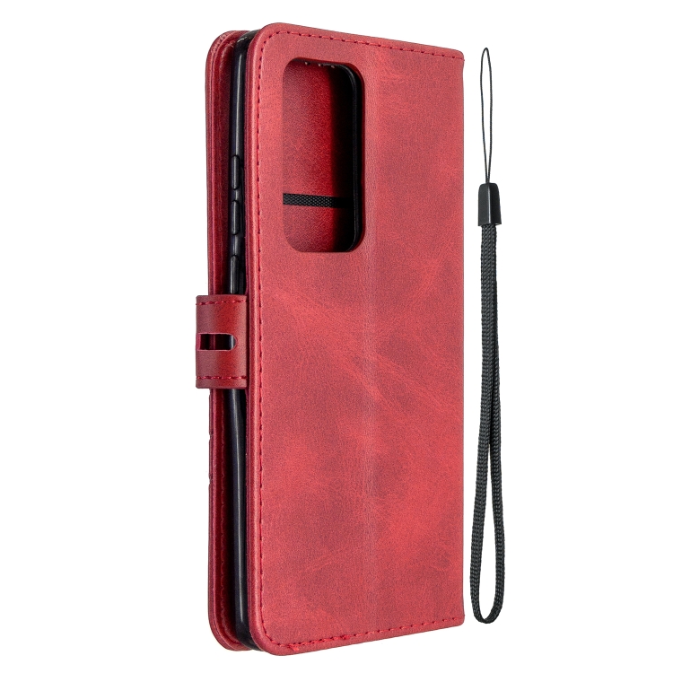 9D SKLO + PÚZDRO 2v1 pre HUAWEI P40 Pro - Knižkové Solid červené