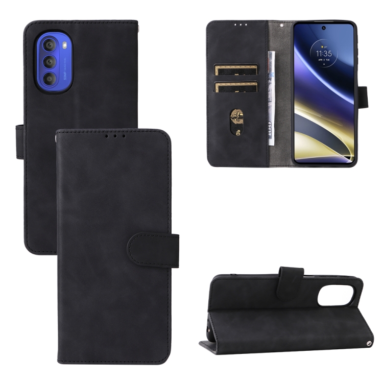 9D SKLO + PÚZDRO 2v1 pre Motorola Moto G51 5G - Knižkové Solid čierne