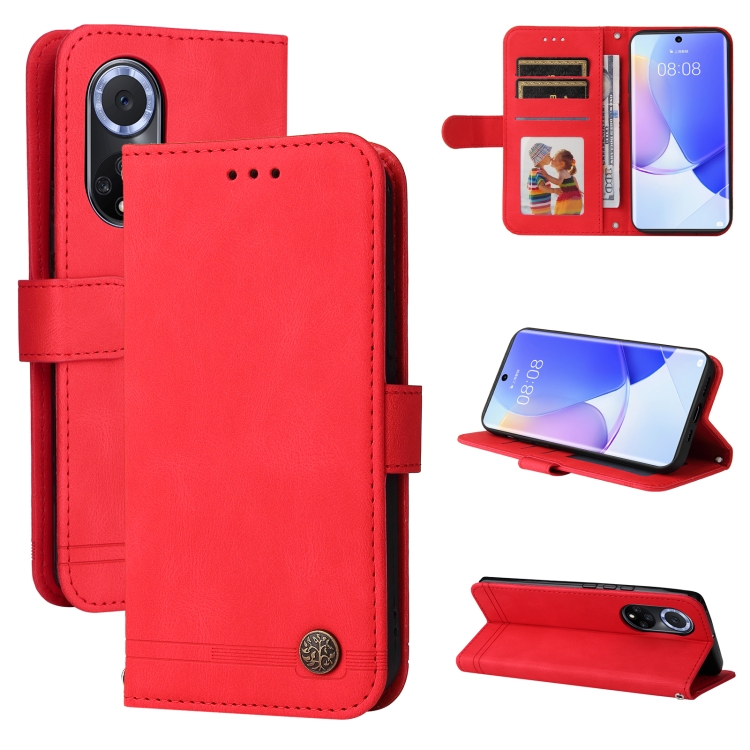 9D SKLO + PÚZDRO 2v1 pre Huawei Nova 9 - Solid červené