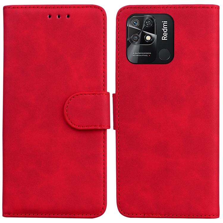 SKLO + PÚZDRO 2v1 pre Xiaomi Redmi 10C - Knižkové Solid červené