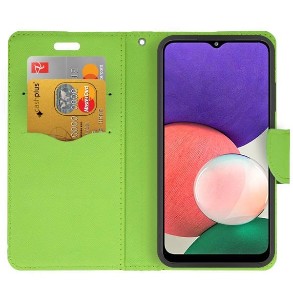 Knižkové puzdro Smart Fancy na Samsung Galaxy A22 5G - modro zelené