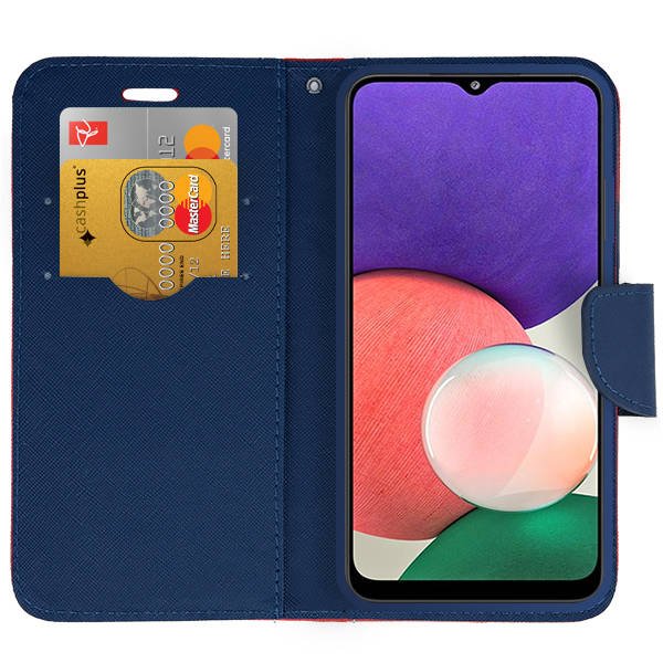 Knižkové puzdro Smart Fancy na Samsung Galaxy A22 5G - ružovo modré