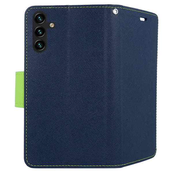 SKLO + PUZDRO 2v1 pre Samsung Galaxy A13 5G / A04s - Knižkové FANCY modro zelené