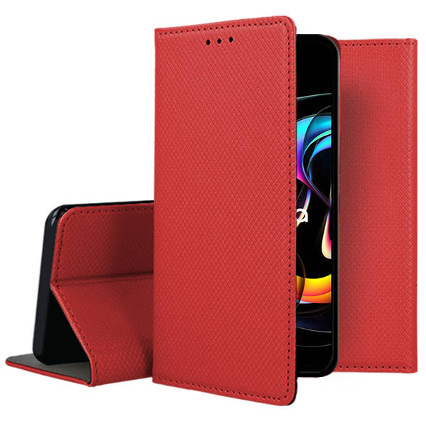 9D SKLO + PUZDRO 2v1 pre Motorola Moto Edge 20 Lite - Knižkové Magnet červené