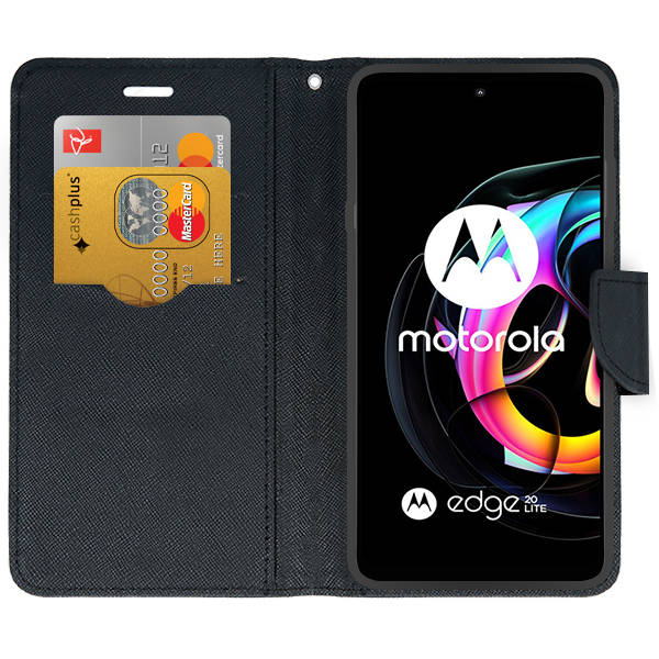Knižkové puzdro pre Motorola Moto Edge 20 Lite - Fancy čierne