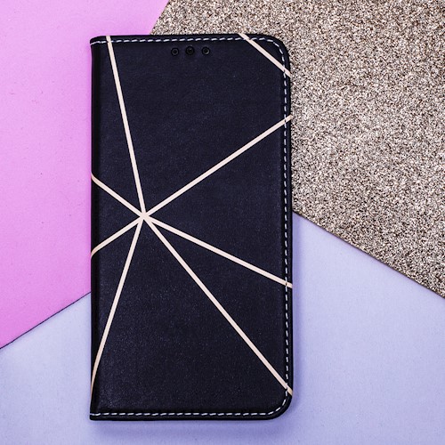 9D SKLO + PUZDRO 2v1 pre Huawei Nova Y70 - Knižkové Linear čierno zlaté