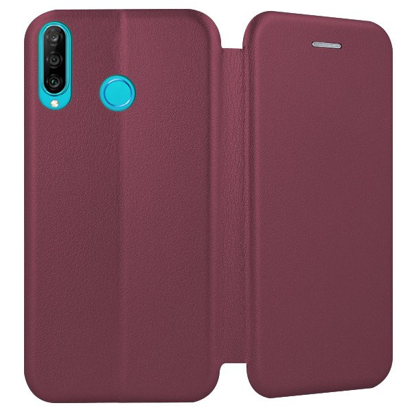 9D SKLO + PUZDRO 2v1 pre HUAWEI P30 Lite - Knižkové Diva bordové