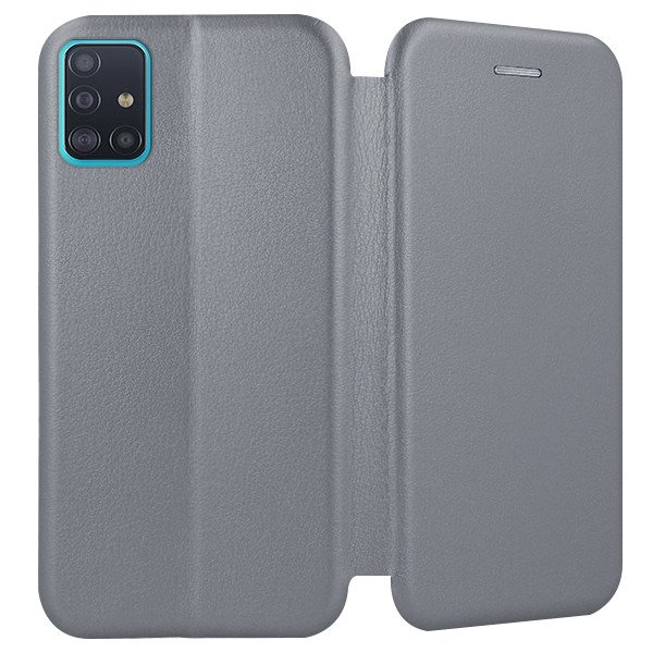 9D SKLO + PUZDRO 2v1 pre SAMSUNG GALAXY A51 - Knižkové Smart Diva sivé