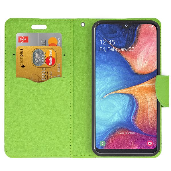 Knižkové puzdro Smart Fancy na Samsung Galaxy A20e - modro zelené