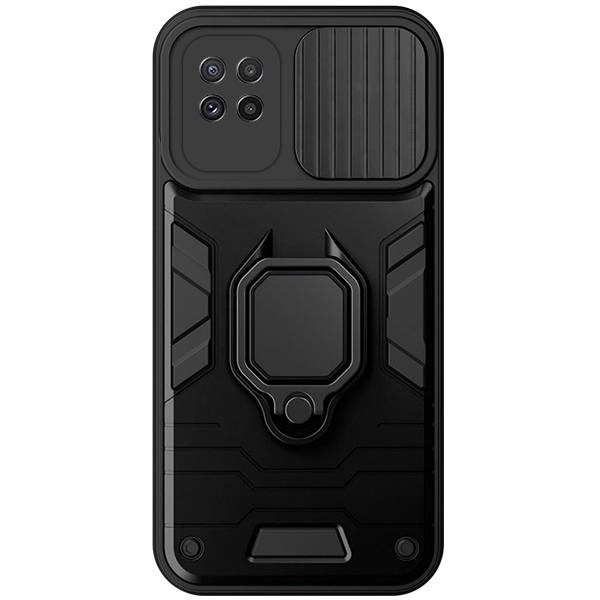 9D SKLO + PUZDRO 2v1 pre Samsung Galaxy A22 5G - Ring Armor Slide čierne