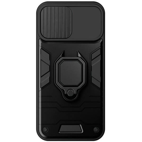 9D SKLO + PUZDRO 2v1 pre Samsung Galaxy A22 5G - Ring Armor Slide čierne