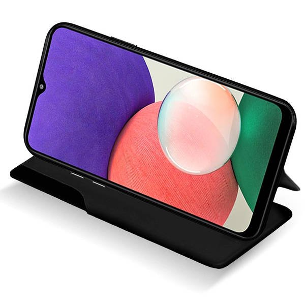 9D SKLO + PUZDRO 2v1 pre Samsung Galaxy A22 5G - Knižkové Smart View čierne