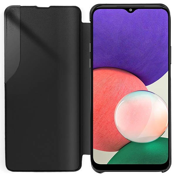 9D SKLO + PUZDRO 2v1 pre Samsung Galaxy A22 5G - Knižkové Smart View čierne
