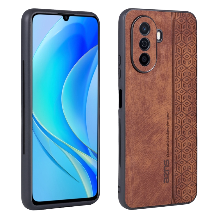 9D SKLO + PUZDRO 2v1 pre Huawei Nova Y70 - Emboosed hnedý